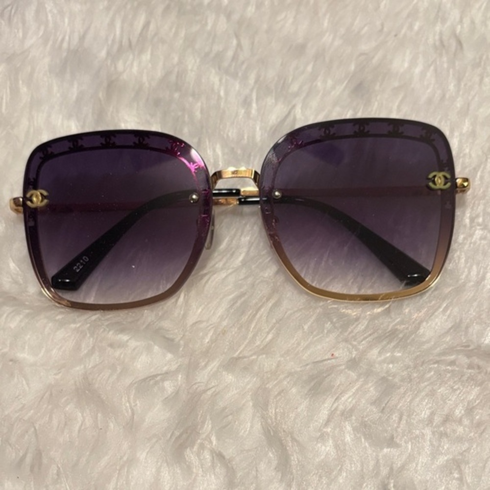 Fashion Purple and Gold Women's Sunglasses